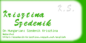 krisztina szedenik business card